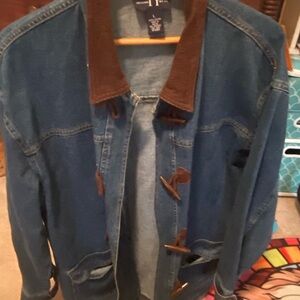 TY Original Wear Blue Jean Jacket with Brown Details